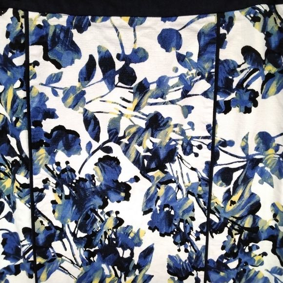 Rafaella Skirt Bright Blue Floral Cotton Spandex Pencil Sz 10 Coquette Office - Picture 3 of 8